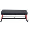 Sunny Health & Fitness Power Zone Strength Flat Bench with 550 lb Max Weight, Dumbbell Rack and Transport Wheels - Image 5