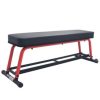 Sunny Health & Fitness Power Zone Strength Flat Bench with 550 lb Max Weight, Dumbbell Rack and Transport Wheels - Image 7