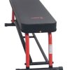 Sunny Health & Fitness Power Zone Strength Flat Bench with 550 lb Max Weight, Dumbbell Rack and Transport Wheels - Image 9