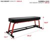 Sunny Health & Fitness Power Zone Strength Flat Bench with 550 lb Max Weight, Dumbbell Rack and Transport Wheels - Image 11