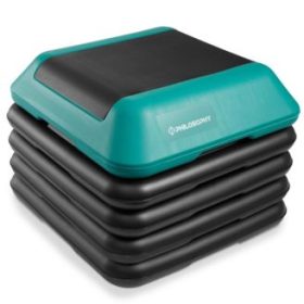 Philosophy Gym Aerobic Exercise Adjustable High Step Platform, with 4 Risers Included
