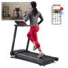 Sunny Health & Fitness Interactive Slim Folding Treadmill with 12