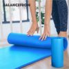 BalanceFrom Fitness 1" Extra Thick Yoga Mat w/Knee Pad and Carrying Strap, Blue - Image 4