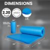 BalanceFrom Fitness 1" Extra Thick Yoga Mat w/Knee Pad and Carrying Strap, Blue - Image 5