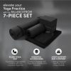 BalanceFrom Fitness 7 Piece Yoga Set with Mat, Stretch Strap & Knee Pad, Black - Image 2