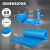 BalanceFrom Fitness 7 Piece Yoga Set with Mat, Stretch Strap, & Knee Pad, Blue - Image 2
