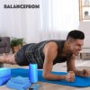 BalanceFrom Fitness 7 Piece Yoga Set with Mat, Stretch Strap, & Knee Pad, Blue - Image 6