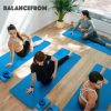 BalanceFrom Fitness 7 Piece Yoga Set with Mat, Stretch Strap, & Knee Pad, Blue - Image 7