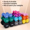 BalanceFrom Fitness 110 Pound Neoprene Coated Dumbbell Set w/ Stand, Multicolor - Image 2