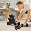 BalanceFrom Fitness 20 Pound Neoprene Coated Dumbbell Set with Stand, Black - Image 3