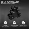 BalanceFrom Fitness 20 Pound Neoprene Coated Dumbbell Set with Stand, Black - Image 4