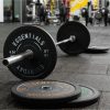 BalanceFrom Fitness 370 Pound Olympic Bumper Strength Training Weight Plate Set - Image 2