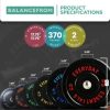 BalanceFrom Fitness 370 Pound Olympic Bumper Strength Training Weight Plate Set - Image 3