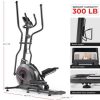 Sunny Health & Fitness Ultra Silent Smart Elliptical Exerciser, 300LB Capacity & 16?? Long Stride with Free SunnyFit App Bluetooth Connection - Image 3