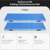 BalanceFrom Fitness GoGym 6x2ft Folding Exercise Mat with Handles, Blue (2 Pack) - Image 3