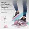 Sunny Health & Fitness Pink Smart Stair Exercise Stepper w Handlebar & Resistance Band, Free SunnyFit App Via Bluetooth - Image 4