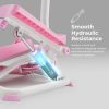 Sunny Health & Fitness Pink Smart Stair Exercise Stepper w Handlebar & Resistance Band, Free SunnyFit App Via Bluetooth - Image 2