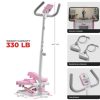 Sunny Health & Fitness Pink Smart Stair Exercise Stepper w Handlebar & Resistance Band, Free SunnyFit App Via Bluetooth - Image 5