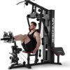 ER KANG Home Gym, Workout Station with 150LBS Weight Stack, Multifunctional Home Gym Equipment, Exercise Equipment for Full Body Strength Training