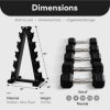 BalanceFrom Fitness Signature Steel Rubber Encased Hex Textured Dumbbell Workout Set with Rack & 5 Pairs of 5, 8, 10, 12, and 15 Pound Weights, Black - Image 2