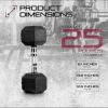 Signature Fitness Hex Dumbbells Strength Training Workout Equipment Set, 25 lbs - Image 2