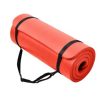 BalanceFrom Fitness GoCloud 1" Extra Thick Exercise Mat w/Carrying Strap, Red